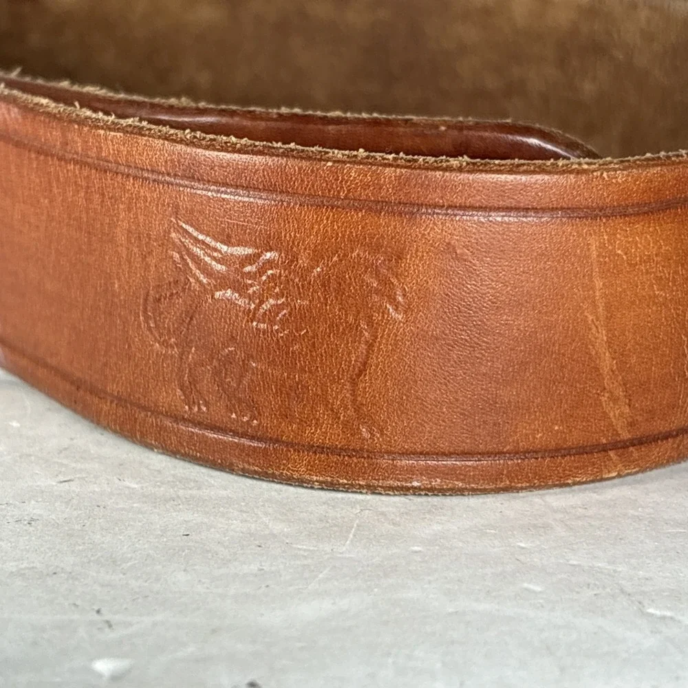 Vintage Brown‎ Leather Belt Unique (Mickey, Superman, Rolling Stones)